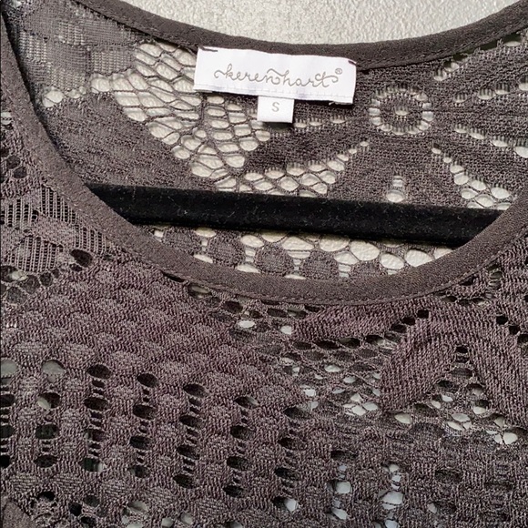 SALE $7 Karen Hart Lace Neckline Black Dress S - Picture 6 of 14